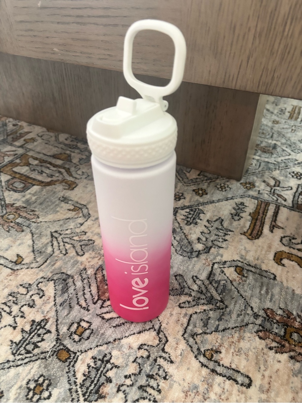 Ombre Pink & White Water Bottle Love Island Water Bottle Pink White